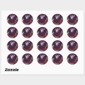 20 - 1.5 Envelop Seal Plum Paarse Rozen Gold Geo Ronde Sticker (Vel)