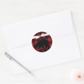 20 - 1.5 Envelop Seal Red Buffalo Plaid Beer Ronde Sticker (Envelop)
