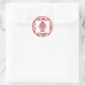 20 - 1.5 Envelop Seal Red Crim White Damask Lace Ronde Sticker (Tas)