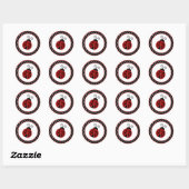 20 - 1,5" Envelop Seal Red Ladybug Ronde Sticker (Vel)