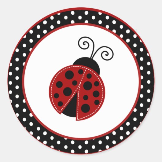 20 - 1,5" Envelop Seal Red Ladybug Ronde Sticker (Voorkant)