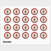 20 - 1,5" Envelop Seal Red Sock Monkey Ronde Sticker (Vel)