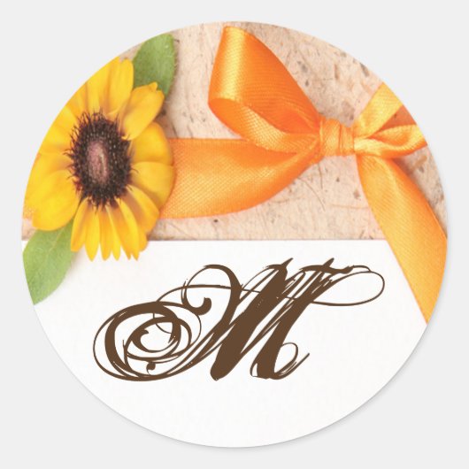 20 - 1.5 Envelop Seal Rustieke Zonnebloem Land Ronde Sticker (Voorkant)