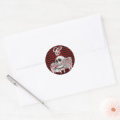20 - 1.5 Envelop Seal Skull Roos gothic Chevron bl Ronde Sticker (Envelop)