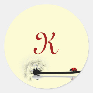 20 - 1.5 Envelop Seal Yellow en Lady Bug Ronde Sticker