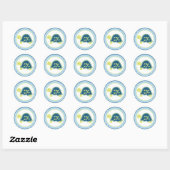 20 - 1,5" Envelop Seal Zee Turtle Reef Ocean Ronde Sticker (Vel)