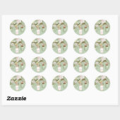 20 - 1,5" Envelop Spring Floral Mason Jars groen Ronde Sticker (Vel)