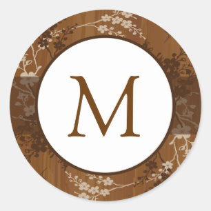 20 - 1.5"Envelop Sticker Houten Plank Bloemenwo