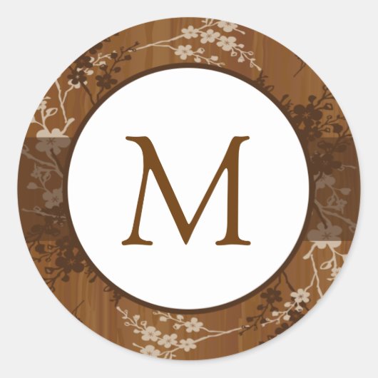 20 - 1.5"Envelop Sticker Houten Plank Bloemenwo (Voorkant)