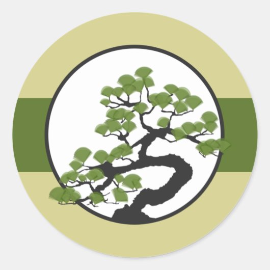 20 - 1,5" Envelop Sticker Japans Groen Bonsai T (Voorkant)