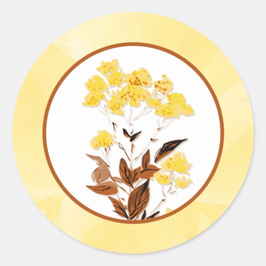20 - 1,5" Envelop Sticker Mosterd Geel Poppy FL (Voorkant)