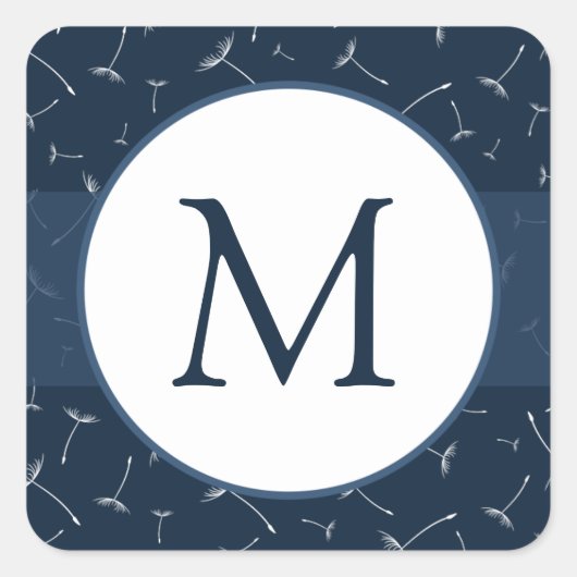 20 - 1,5" Envelop Sticker Navy Blue Paardenbloem F (Voorkant)