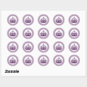20 - 1,5" Envelop Sticker Royal Paarse Crown/Swir (Vel)