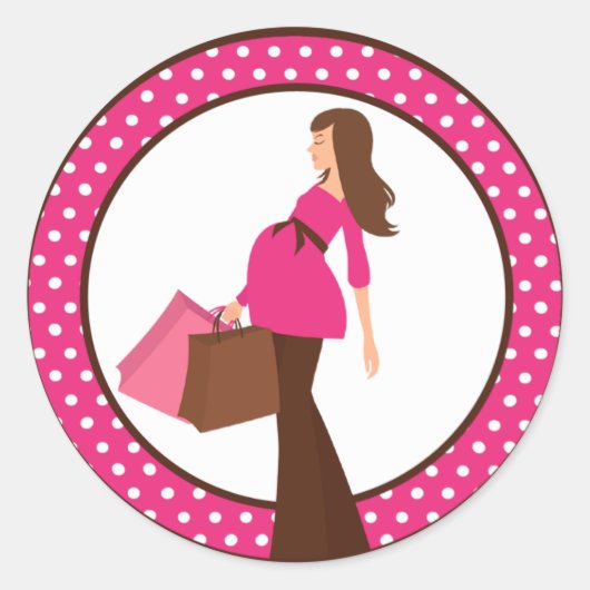 20 - 1.5" Envelop Verzegeling Roze Mod Mom Polka D Ronde Sticker (Voorkant)