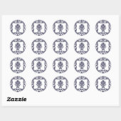 20 - 1.5 Envelop Zegel Marine Blauw Damask Kant (Vel)