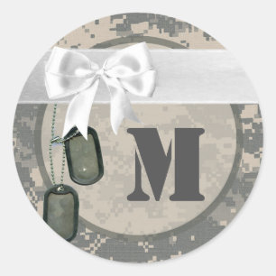 20 - 1.5 Envelope Seal ARMY ACU Uniform Camo Camo Ronde Sticker