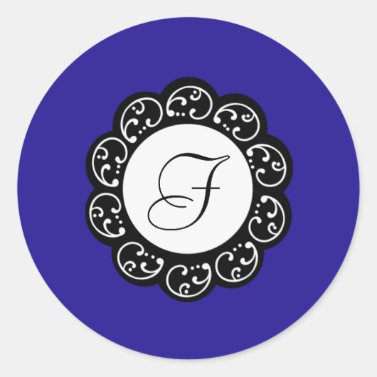 20 - 1,5 Envelope Seal Blauw & Wit Ronde Sticker (Voorkant)