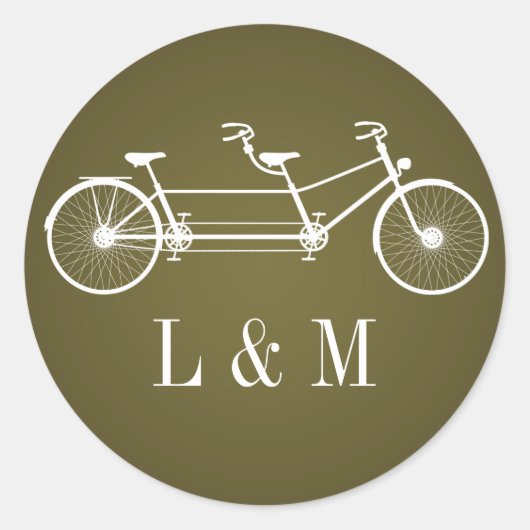 20 - 1.5 Envelope Seal Bruin Dubbele Bike Ronde Sticker (Voorkant)