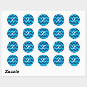 20 - 1,5 Envelope Seal Chevron Blues Ronde Sticker (Vel)