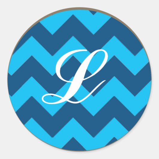 20 - 1,5 Envelope Seal Chevron Blues Ronde Sticker (Voorkant)