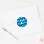 20 - 1,5 Envelope Seal Chevron Blues Ronde Sticker (Envelop)