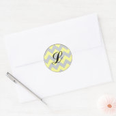 20 - 1,5 Envelope Seal Chevron Yellow & Grey Ronde Sticker (Envelop)