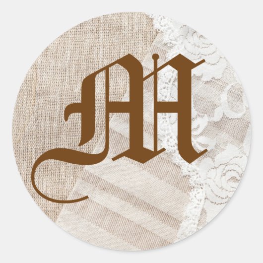 20 - 1.5 Envelope Seal Country Lace Handkerchief Ronde Sticker (Voorkant)