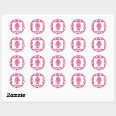 20 - 1,5 Envelope Seal Fusia White Damask Lace Pr Ronde Sticker (Vel)