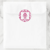 20 - 1,5 Envelope Seal Fusia White Damask Lace Pr Ronde Sticker (Tas)