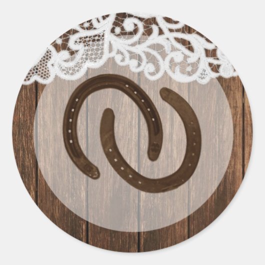 20 - 1.5 Envelope Seal Hoefijzers op schuurhout Ronde Sticker (Voorkant)