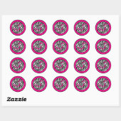 20 - 1,5" Envelope Seal Hot Pink Zebra Print Ronde Sticker (Vel)