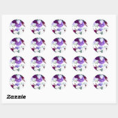 20 - 1,5 Envelope Seal Lavender Hibiscus on Whi Ronde Sticker (Vel)