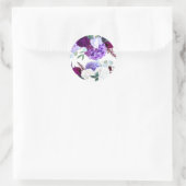 20 - 1,5 Envelope Seal Lavender Hibiscus on Whi Ronde Sticker (Tas)