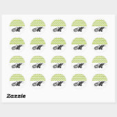 20 - 1.5 Envelope Seal Limoen Glitter Chevron Stri Ronde Sticker (Vel)