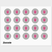 20 - 1.5 Envelope Seal Modern Grijs Damask Kant Ronde Sticker (Vel)