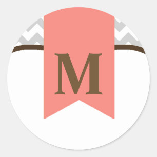 20 - 1.5 Envelope Seal Moderne Chevron Stripe Cora Ronde Sticker