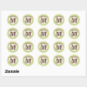 20 - 1.5 Envelope Seal Monogram Groene Cirkel Patt Ronde Sticker (Vel)