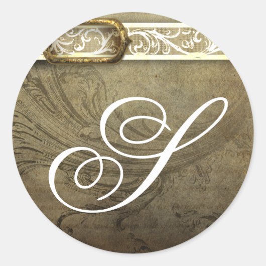 20 - 1,5 Envelope Seal Monogram Kerstmis XMAS Ronde Sticker (Voorkant)