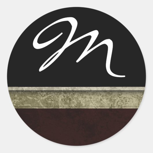 20 - 1,5 Envelope Seal Monogram Kerstmis XMAS Ronde Sticker (Voorkant)