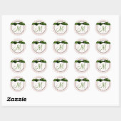 20 - 1,5 Envelope Seal Monogram Kerstmis XMAS Ronde Sticker (Vel)