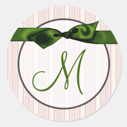 20 - 1,5 Envelope Seal Monogram Kerstmis XMAS Ronde Sticker (Voorkant)