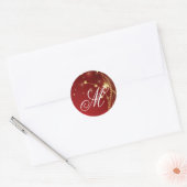 20 - 1,5 Envelope Seal Monogram Kerstmis XMAS Ronde Sticker (Envelop)
