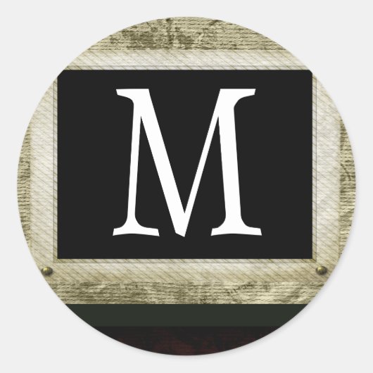 20 - 1,5 Envelope Seal Monogram Kerstmis XMAS Ronde Sticker (Voorkant)