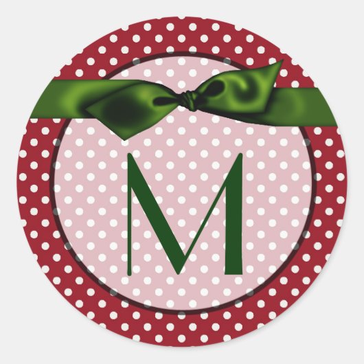 20 - 1,5 Envelope Seal Monogram Kerstmis XMAS Ronde Sticker (Voorkant)