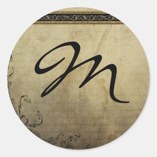 20 - 1,5 Envelope Seal Monogram Kerstmis XMAS Ronde Sticker (Voorkant)