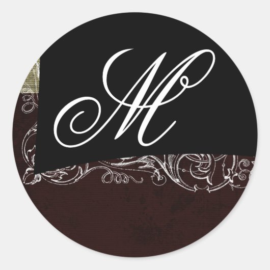 20 - 1,5 Envelope Seal Monogram Kerstmis XMAS Ronde Sticker (Voorkant)