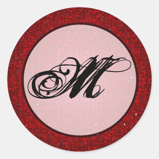 20 - 1,5 Envelope Seal Monogram Kerstmis XMAS Ronde Sticker (Voorkant)