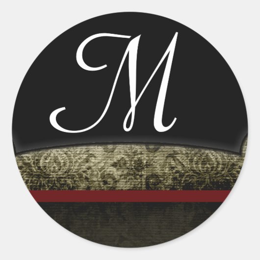 20 - 1,5 Envelope Seal Monogram Kerstmis XMAS Ronde Sticker (Voorkant)