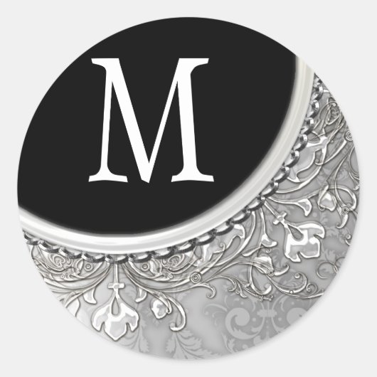 20 - 1,5 Envelope Seal Monogram Kerstmis XMAS Ronde Sticker (Voorkant)