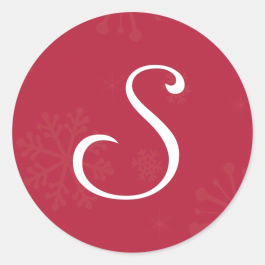 20 - 1,5 Envelope Seal Monogram Kerstmis XMAS Ronde Sticker (Voorkant)